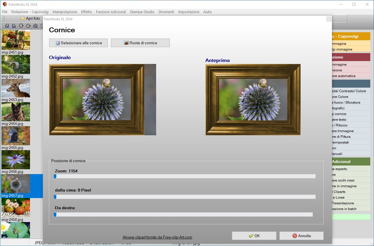 Programma per modificare foto cornice intorno a una foto